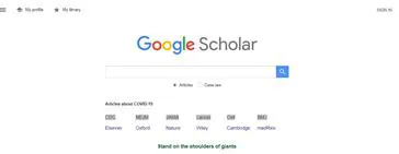 دسترسی به لینک ناشران  مختلف ، در صفحه اول Gooole Scholar  مرتبط با کرونا ویروس